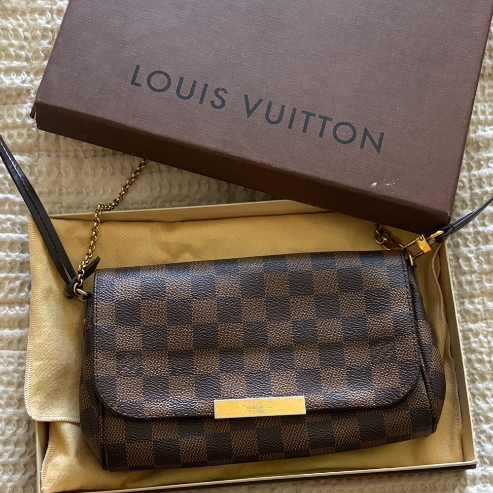 Louis Vuitton Brown and Black Checkered Crossbody Bag